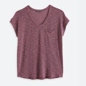 Calianna V Neck Sweater Knit Tee (L)